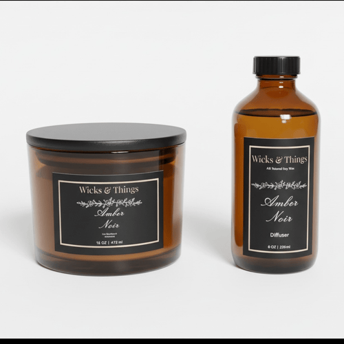 Amber Noir – Luxury Candle & Diffuser Set