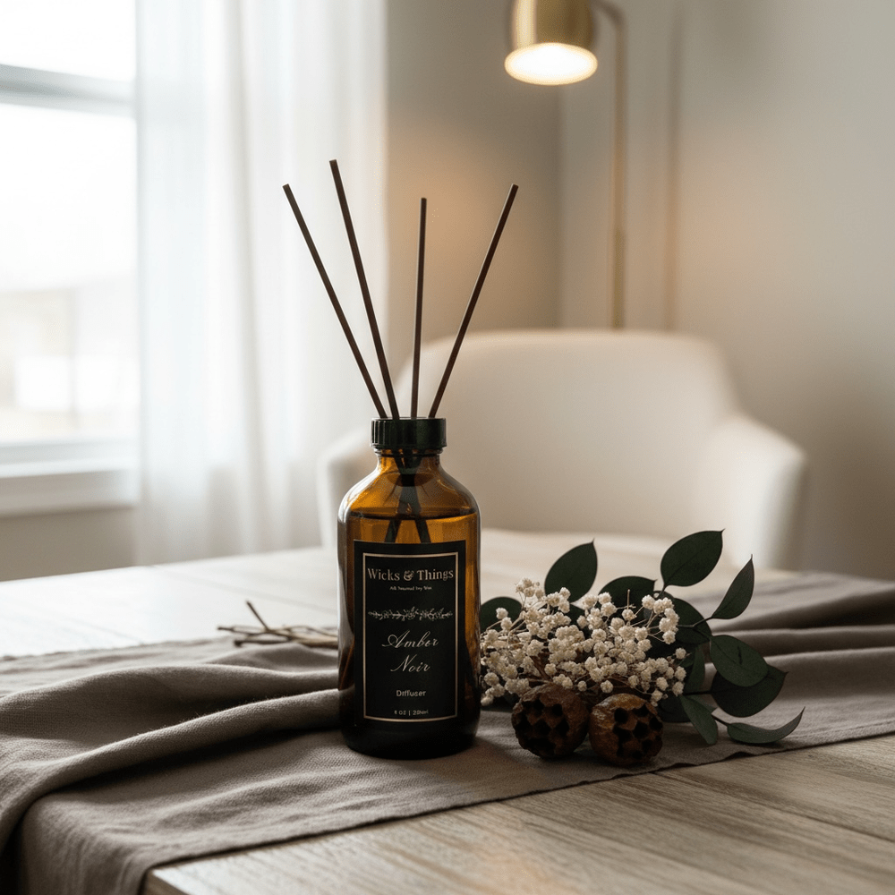 Amber Noir – Luxury Candle & Diffuser Set