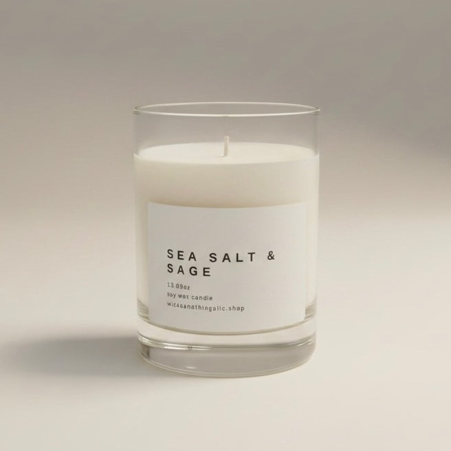Sea Salt & Sage – 13.05 oz Luxury Soy Candle